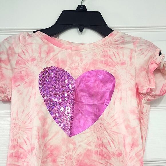 Pink Tie-Dye Kids Shirt with Heart Design - Picture 3 of 5
